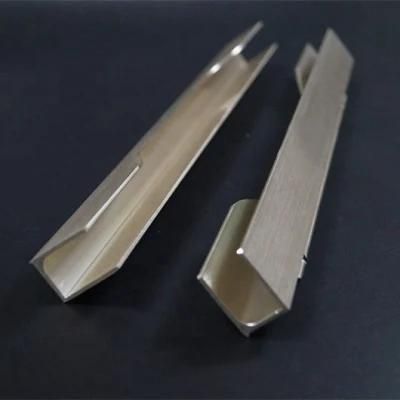 Aluminium Extrusion Wardrobe Handle Hair Line Surface CNC Processing