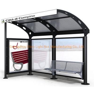 Bus Stop Shelter Dimensions with Bench /Trash Can