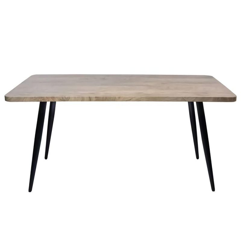 Modern Home Restaurant Furniture MDF Wooden Transferred Paper Steel Dining Table
