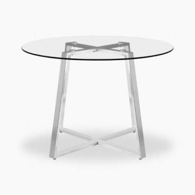 Nordic Design Modern Glass Dining Room Furniture 4 Chairs Tisch Meja Makan Round Glass Dining Table Set