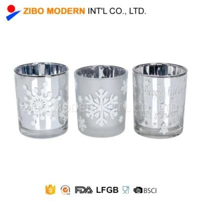 Hot Sell Special Electroplating Glass Candle Holder with Good Quality