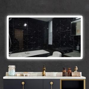 Modern Waterproof Illuminated Bathroom Smart LED Mirror with Time Display