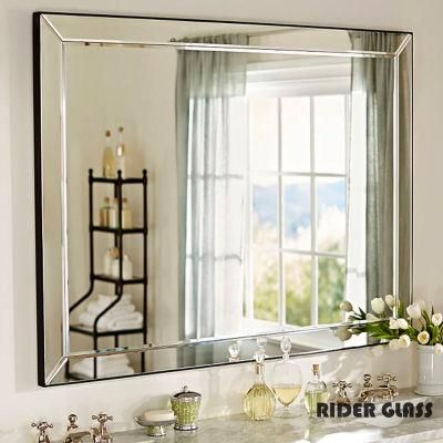 China Suppliers 3-6mm Hotel Bathroom Glass Silver Mirrors