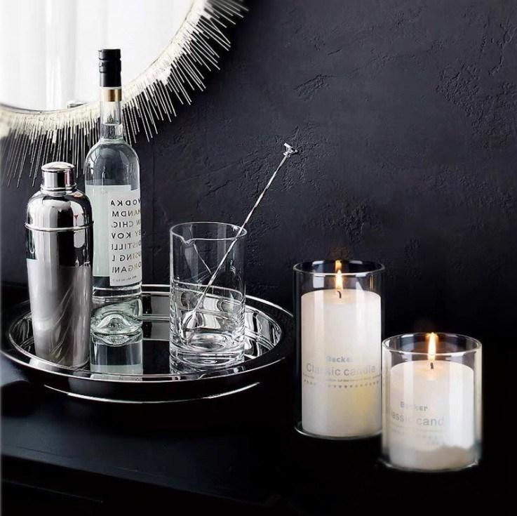Wholesale Clear Glass Candle Jar Glass Candle Holder for Home Decoration