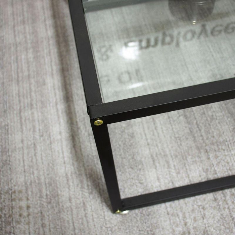 New Style Home Furniture Metal Frametempered Glass Coffee Tea Table