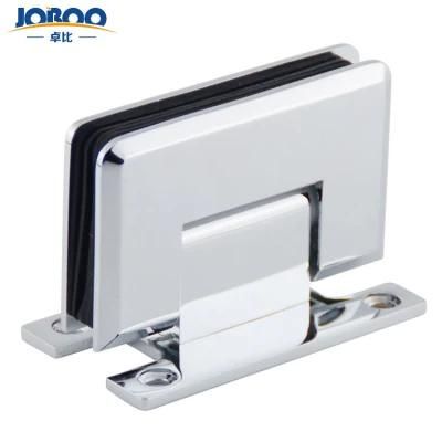 90 Degree Vienna Wall Mount H Back Plate Shower Door Hinge Glass Bracket for 1/2&quot; - 3/8&quot; Glass, Brushed Finish