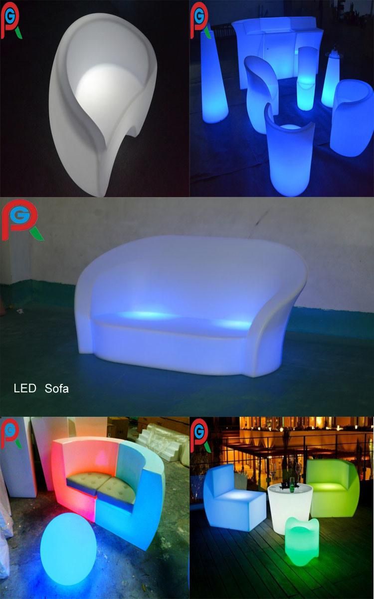 Rigeba High Quality LED Shinning Rechargeable Round Bar Counter Table for Club