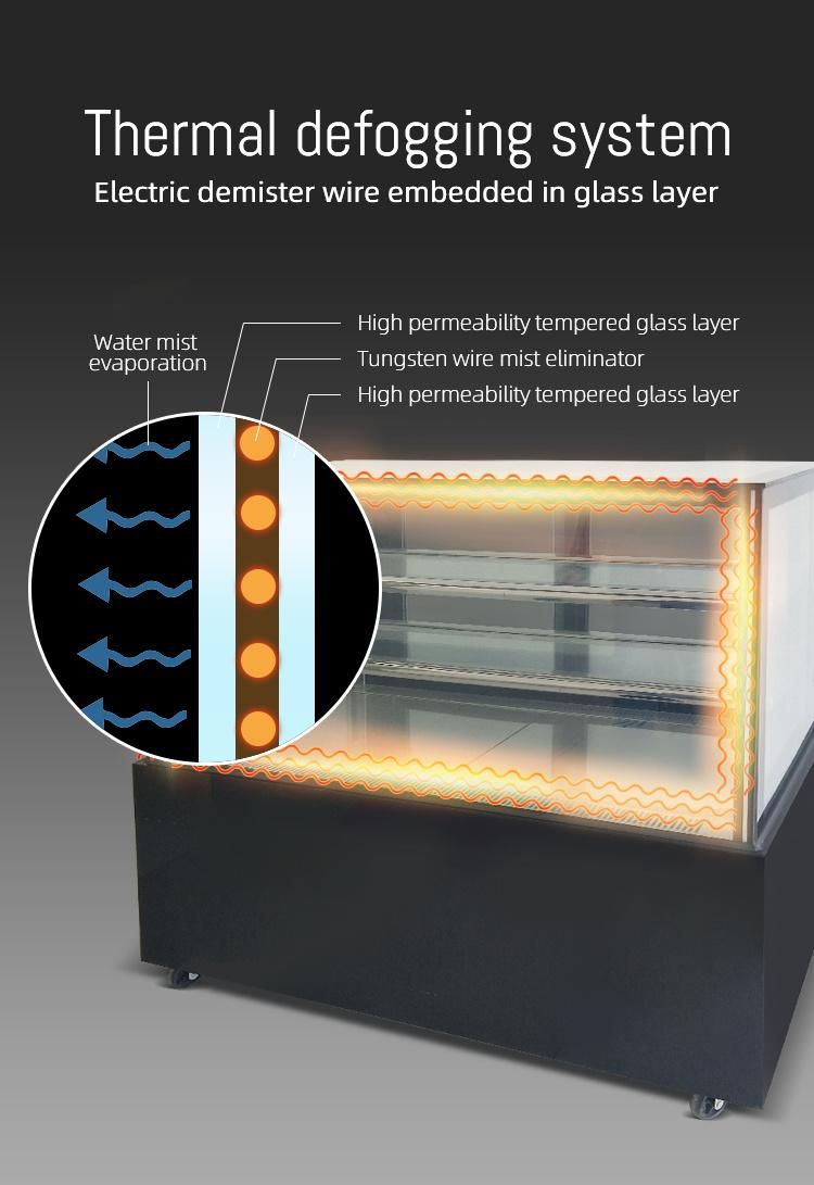 Commercial Cake and Pastry Glass Chiller Display Bakery Cake Display Showcase