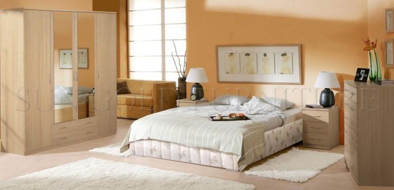 Hot Sale Cheap White Varnish Bed / Modern Bedroom Furniture Set / Home Furniture