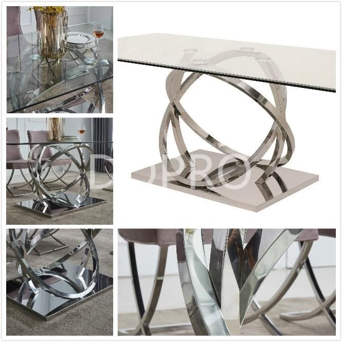 New Design Dining Table with Glass or Marble Top