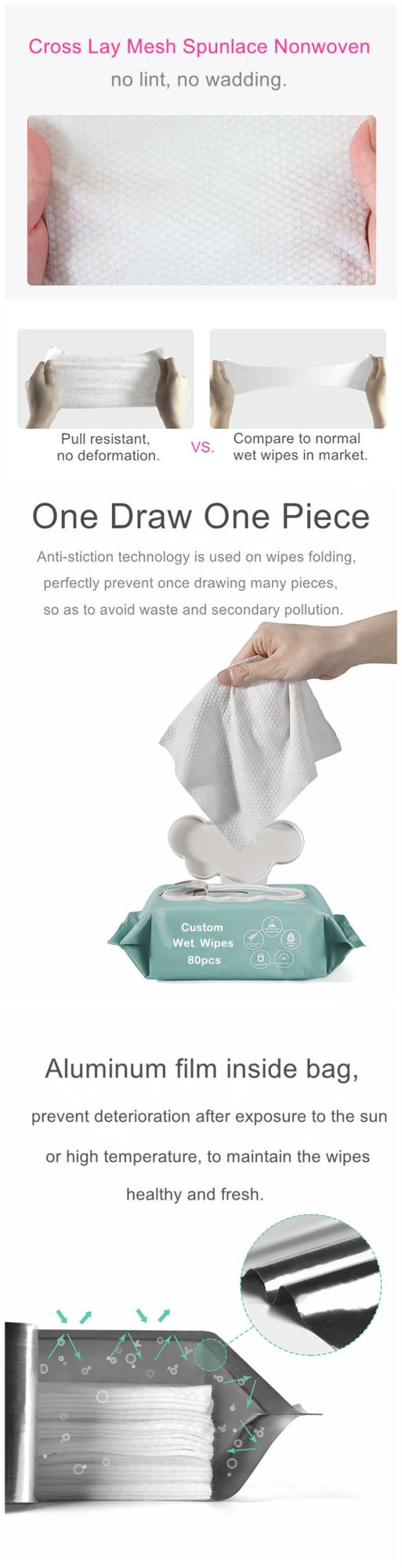 Disposable Wood Cleaning Wet Wipes