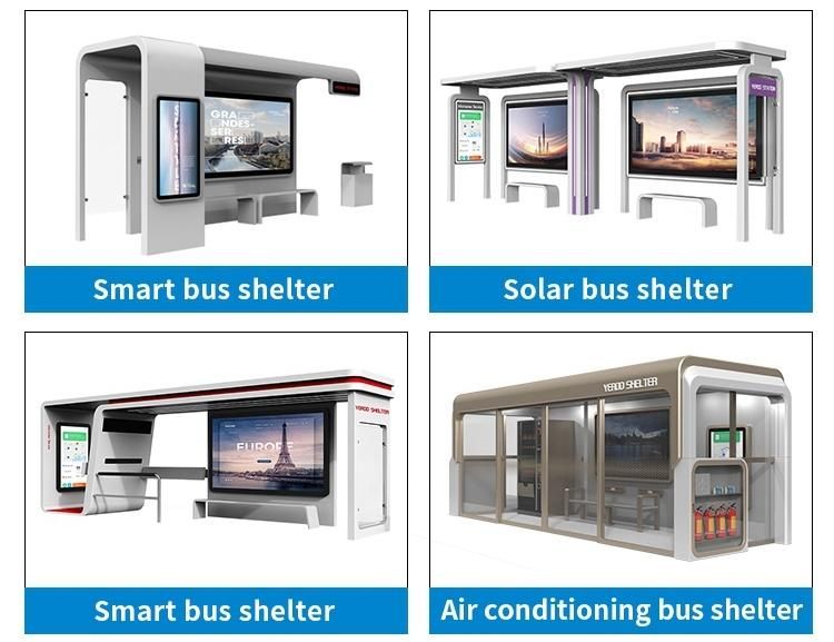 Modern Advertising Solar Energy Bus Stop Shelter with Mupi