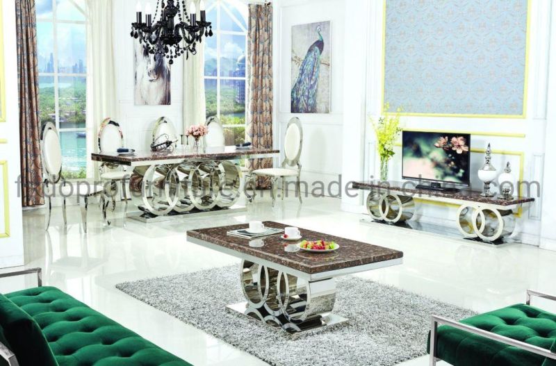 High Fashion Stainless Steel Living Room Coffee Table Furniture in Gold or Silver -C10