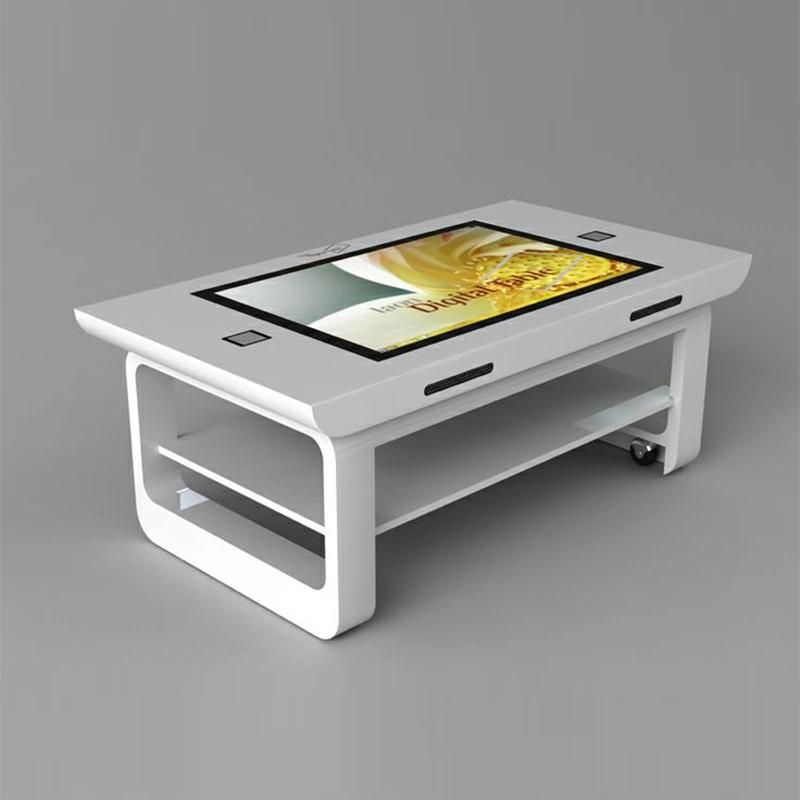 Customized Entertainment Interactive Multi-Function Digital Signage and Display Machine White and Black Smart Touch Screen Coffee Table