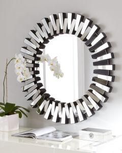 Modern 3D Design Silver Mirror Bath Wall Mirror