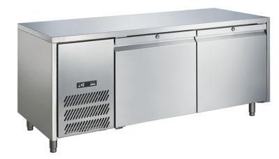 2 Solid Door Salad Showcase Underbench Fridge Refrigerated Counter with Work