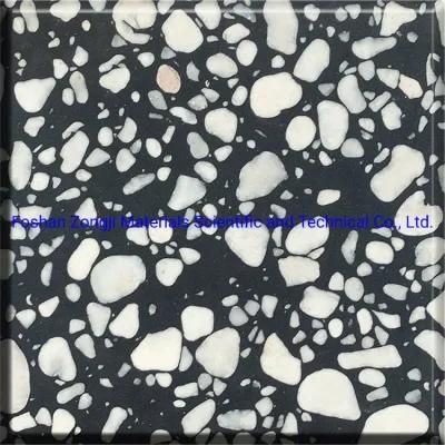 Black and White Artificial Stone Inorganic Terrazzo for Villas Wall Floor Decoration &amp; Interior Furniture