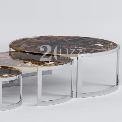 New Arrival Modern Luxury Home Furniture Set Living Room Marble Sectional Metal Coffee Table