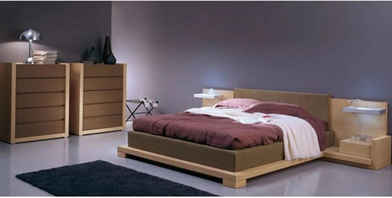 Bedroom Furniture Sets Luxury Melamine Board Wood Hotel Bed (SZ-BT003)