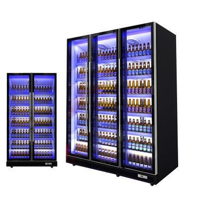 Supermarket Showcase Glass Door Cold Drink Display Refrigerator