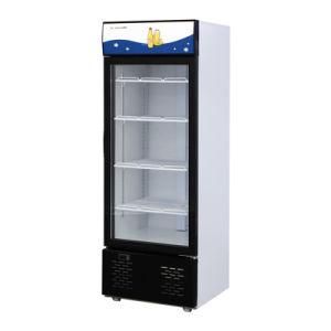 267L Single Glass Door Beverage Fridge Refrigerator Dynamic Cooling Upright Showcase for Beverage