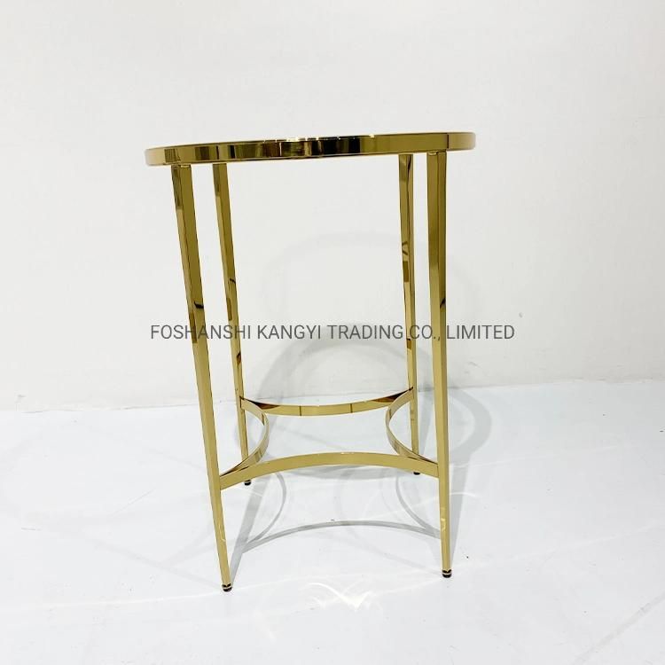 Luxury Living Room Coffee Table Modern Furniture Gold Frame Glass Side Table Hotel Furniture Corner Tables