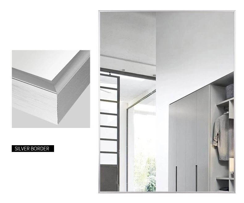 Bathroom Silver Vertical Hanging Glass Mirror