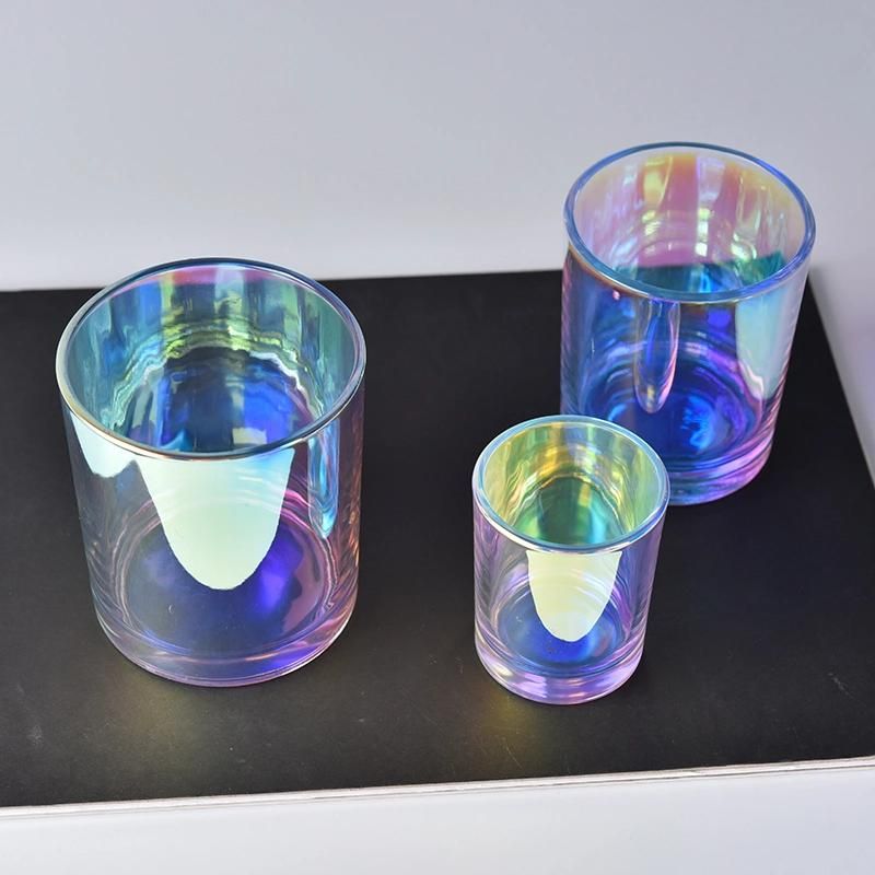 Small Cups Candle Jars Glass Holographic Iridescent Candle Holder