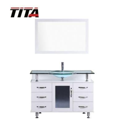 Classical Glass Top Bathroom Vanity T9097-48W