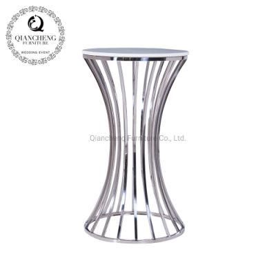 High Quality Round Bar Table with Marble Top