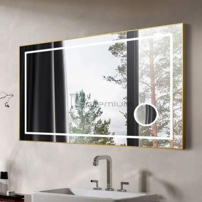 Golden Frame LED Bathroom Vanity Mirror Vertical and Horizontal Mount