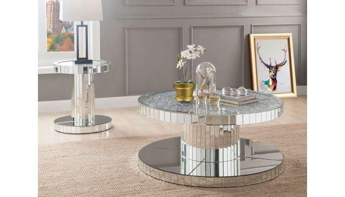 Glam Square Mirrored Coffee Table Hot Design Crushed Diamond Mirrored Furniture Coffee Table