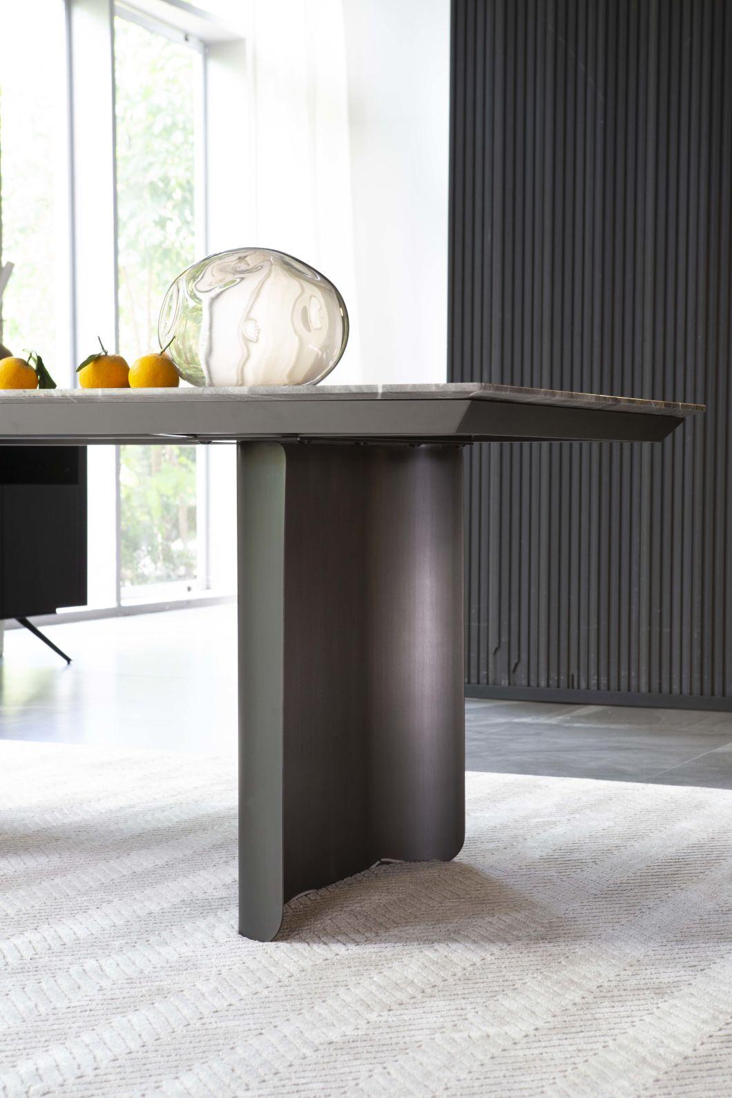 FT155 (1.8 M) Natural Marble Dining Table, Italian Latest Design Natural Marble Dining Table in Home and Commercial Custom