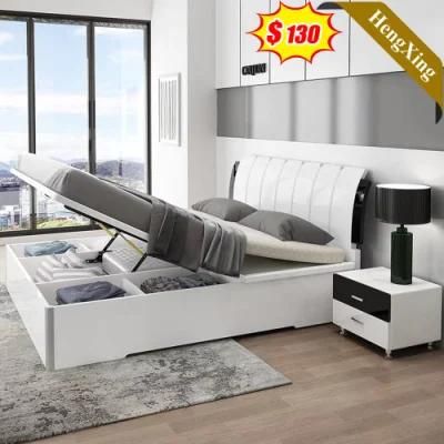 New White Color Modern Wooden Style Bedroom Home Hotel Furniture King Queen Size Beds