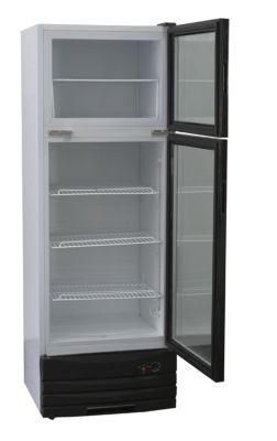 Vertical Commercial Continuous Display Showcase Glass Door Ice Cream Cake Freezer