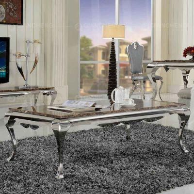 High End Marble Nordic Stainless Steel Tea Coffee Table Set