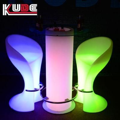 Color Changing Waterproof LED Light Highboy Glass Tables