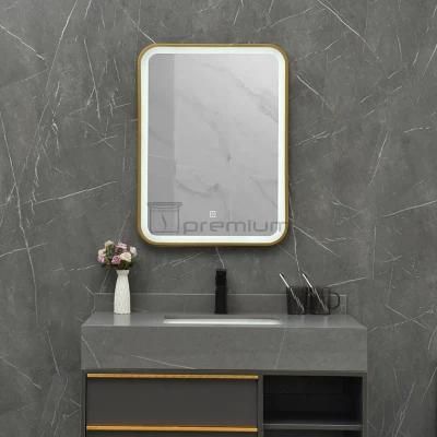 Wholesale Luxury Home Decorative Smart Mirror Wholesale LED Bathroom Backlit Wall Glass Vanity Mirror Ceramic Basin MDF Bathroom Furniture