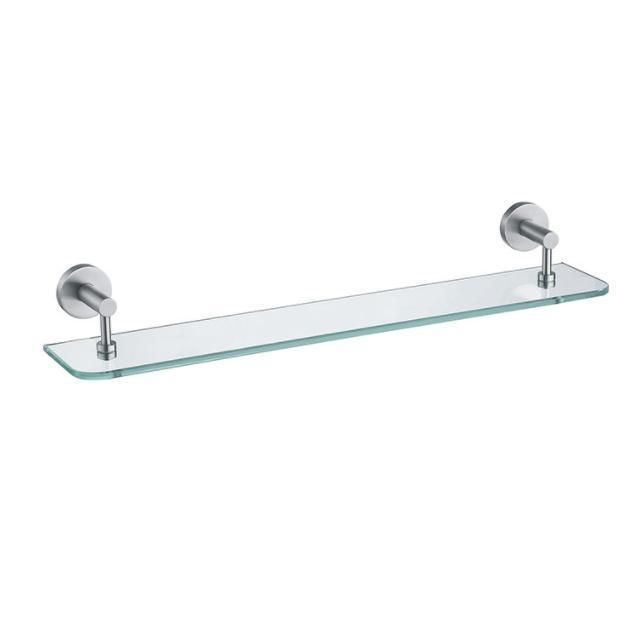 Bathroom Wall Shelf Tempered Glass Shelf Wall Mounted Satin Finish Single Glass Rack