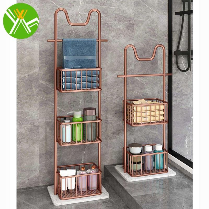 Ins Retro Bathroom Rack Corner Simple Luxury Bathroom Toilet Rack for Bathroom Decoration