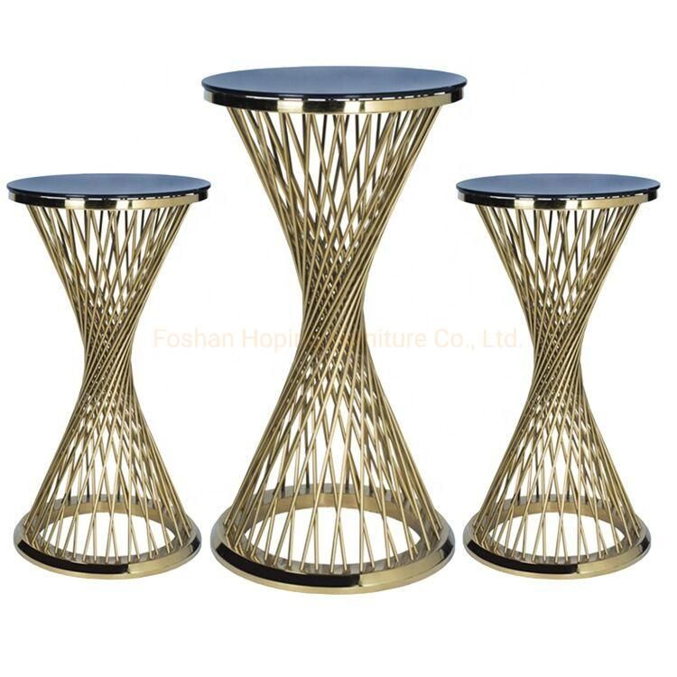 Marble Tempered Glass Top Center Coffee Office Table Furniture Gold Base Dining Console Restaurant Table Chairs Wedding Background Table