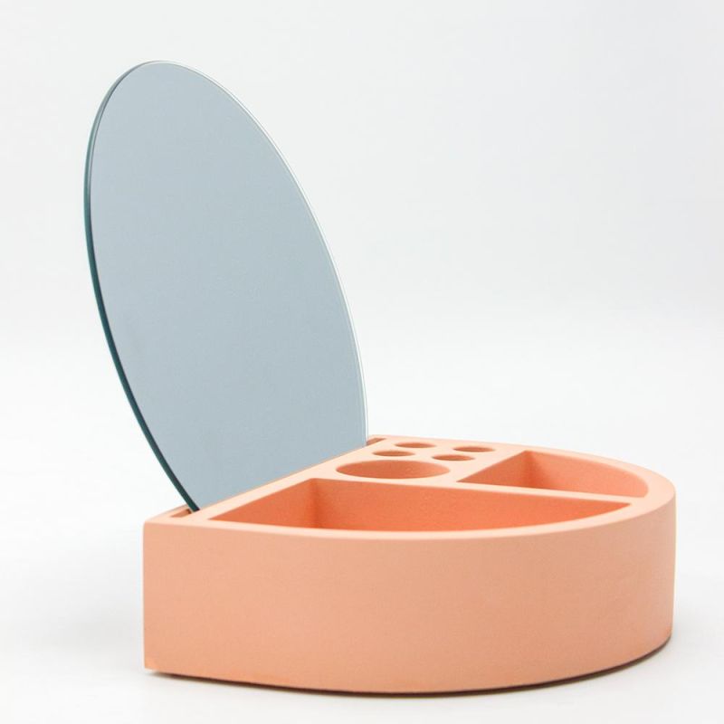 Customized Fogless Cosmetic Clear Glass Desktop Stand Terrazzo Mirror with Good Service