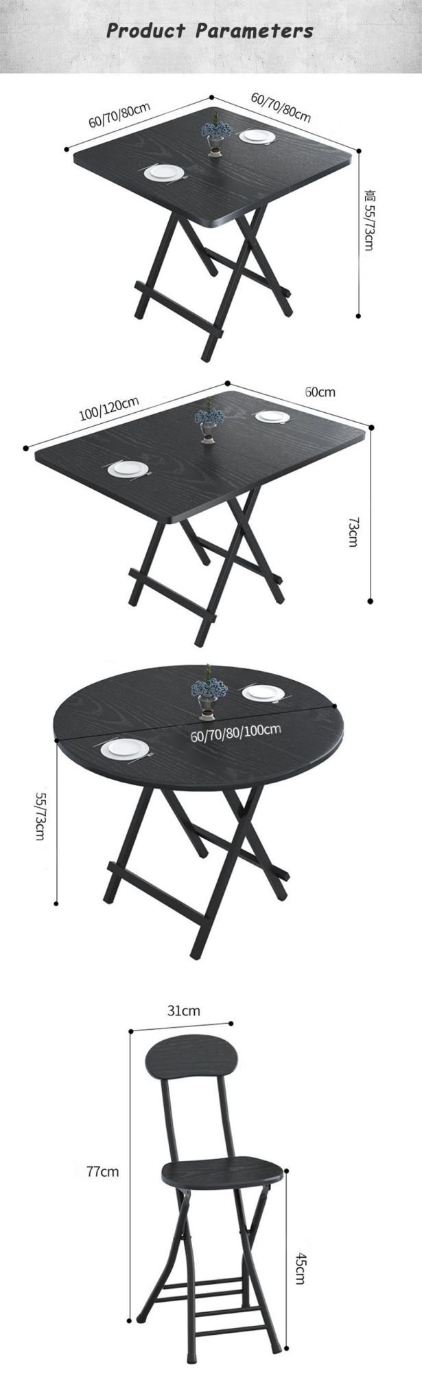 Wholesale OEM Customized Style Packing Home Dining Table Outdoor Portable Picnic Table Simple Small Folding Table