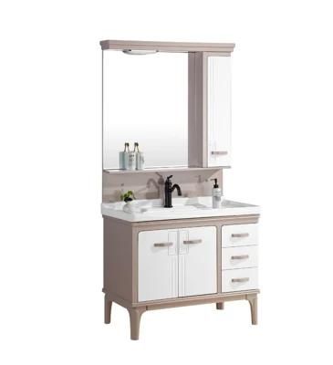 2022 New Design LED Backlit Mirrored Cabinets and Onyx Marble Bathroom Vanity