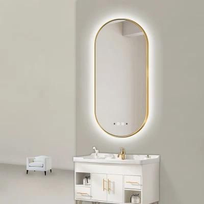 Large Semicircular Designer LED Bathroom Smart Mirror for Bedroom Entryway