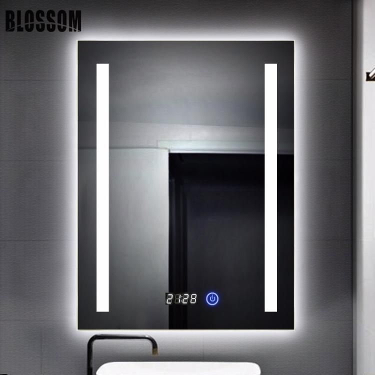 LED Bathroom Wall Mounted Frameless Bath Mirror with Touch Screen