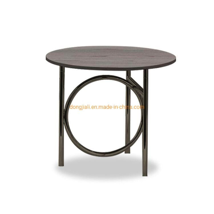 Modern Home Furniture with Stainless Steel Black Titanium Smoked Wood Finish