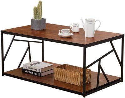 Sturdy Modern Coffee Tea Table with Metal Frame