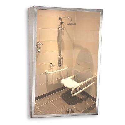 Convenient Unique Bathroom Wall Decoration Silver Rectangle Mirror