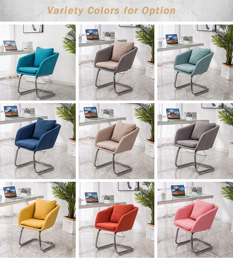 Modern Sofa Chair Metal Frame Fabric Cushion Living Room Velvet Upholstery Leisure Chair Furniture